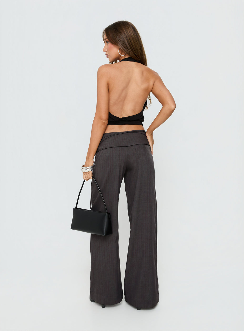 Silver Moon Tie Pants Charcoal