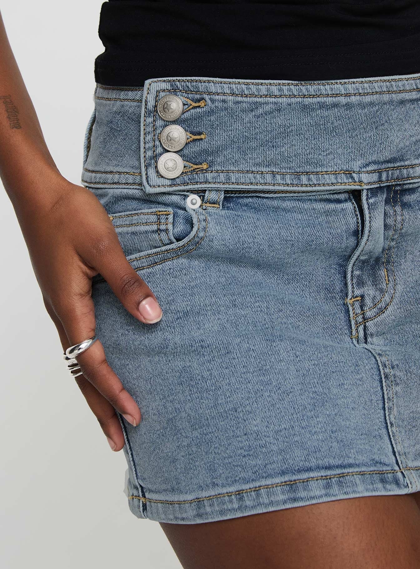 Brinkman Mini Skirt Light Wash Denim