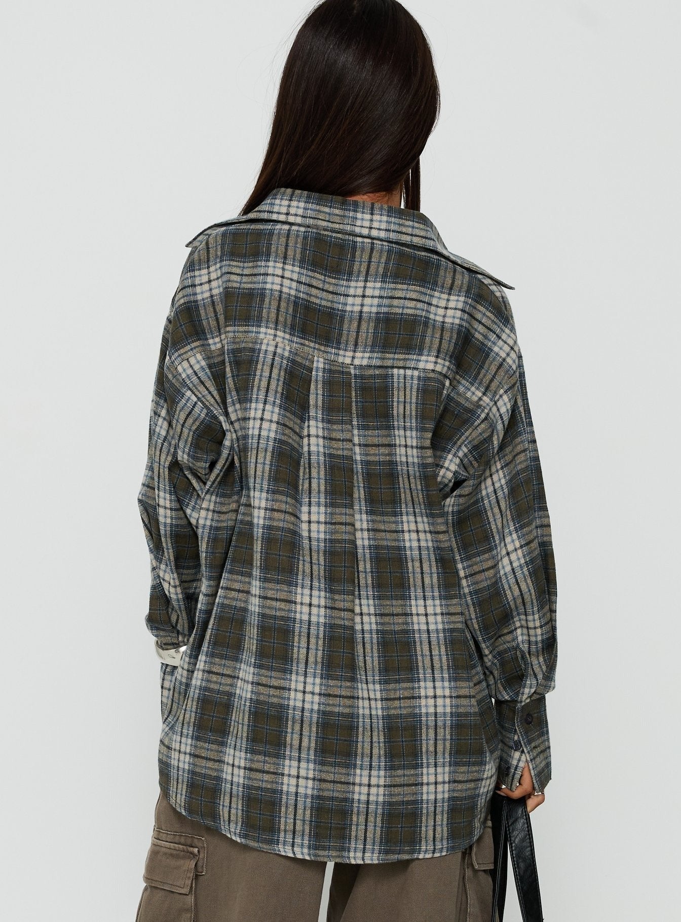Fever Dreams Oversized Collared Shirt Check