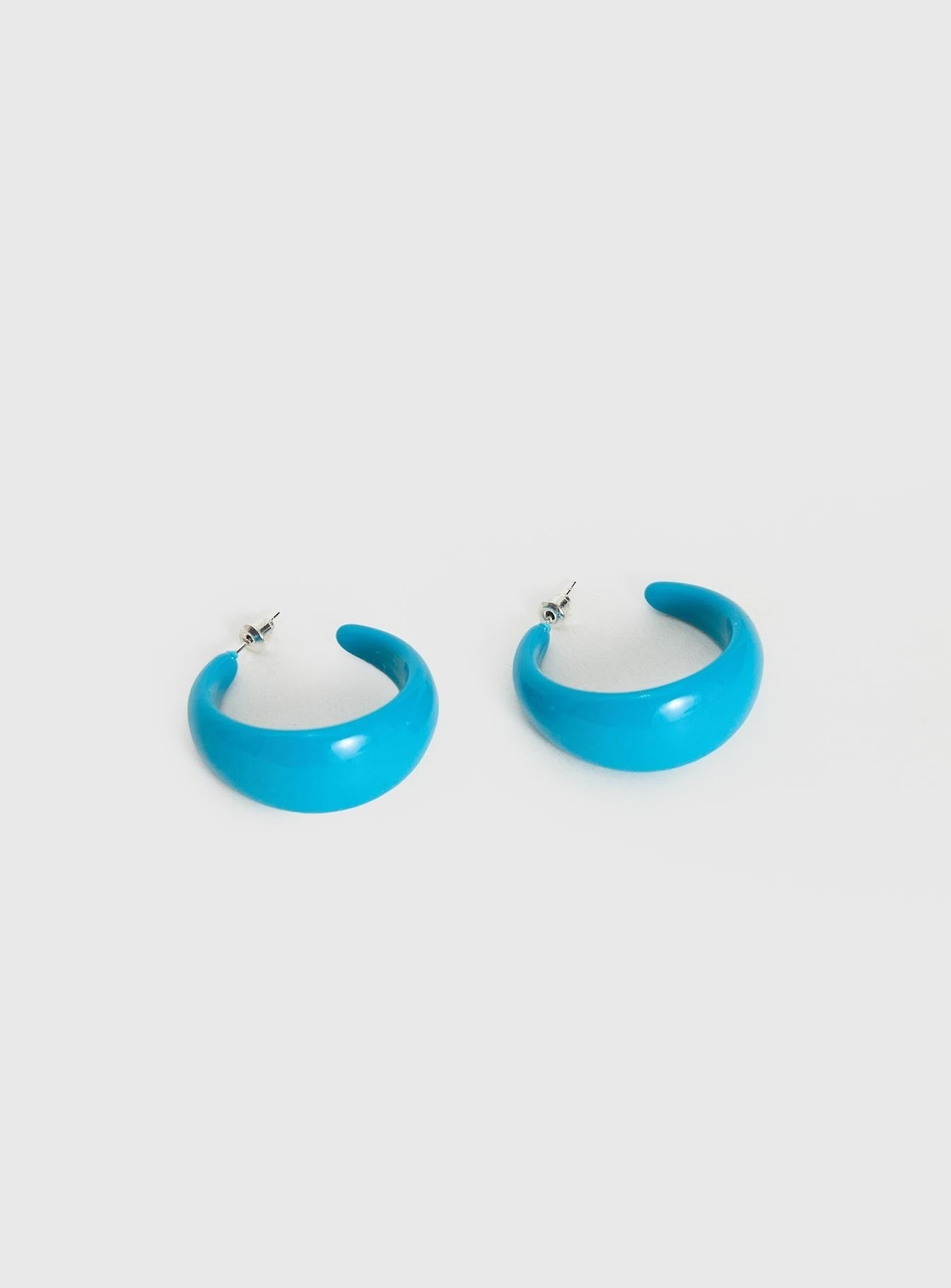 Vannessa Chunky Hoop Earrings Blue