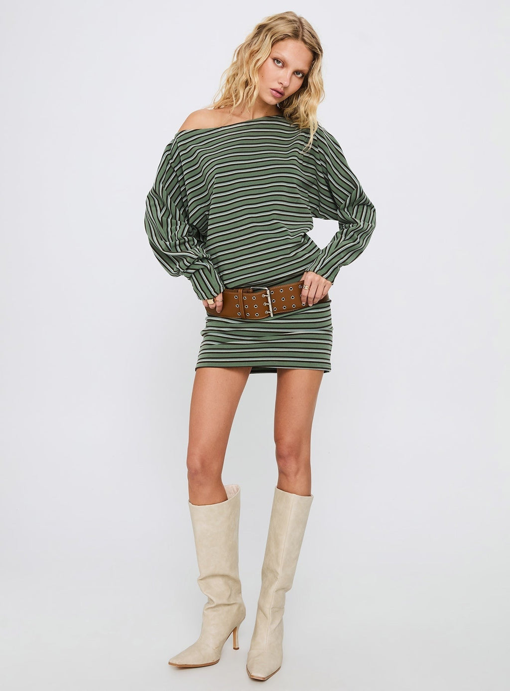 Salley Long Sleeve Mini Dress Stripe