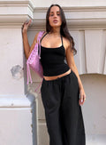 Daily Define Thin Strap Halter Tank Top Black