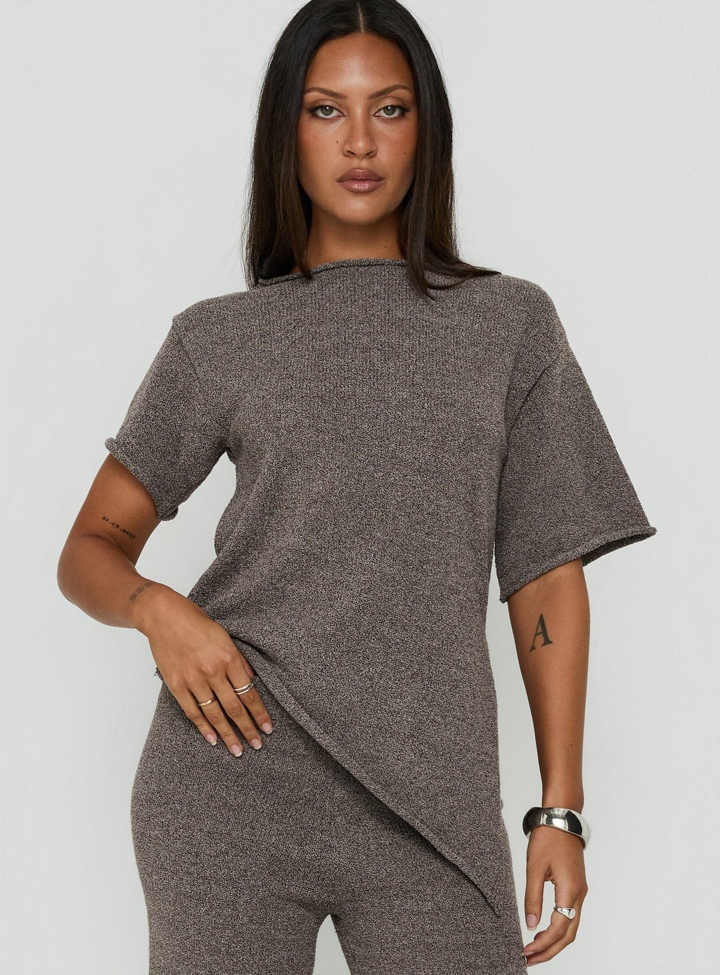 Amelise Knit Poncho Mocha
