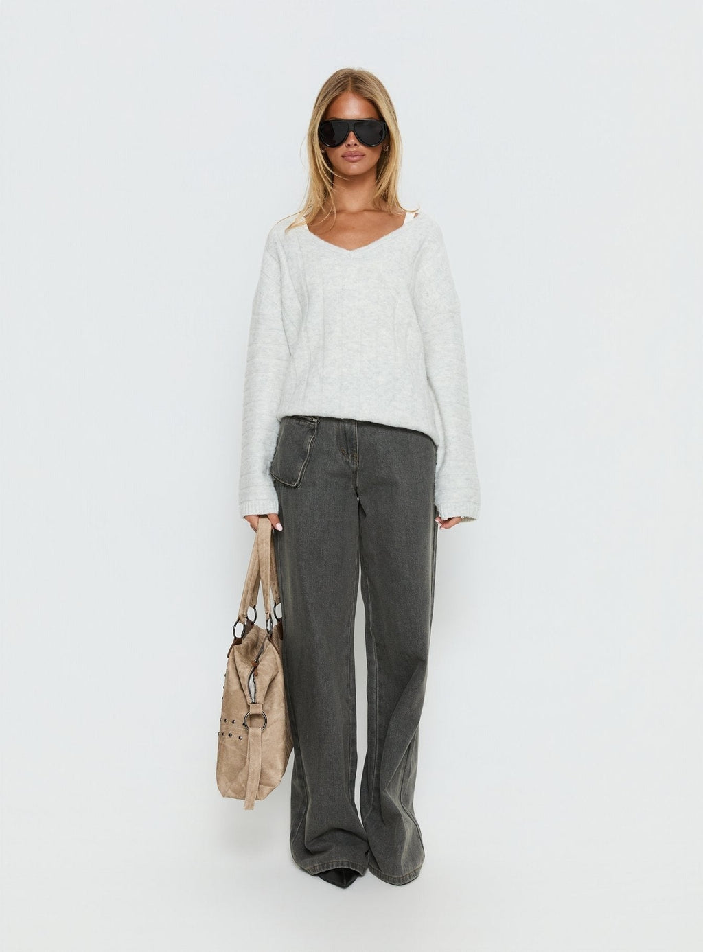 Main Thing Knit Sweater Grey Marle