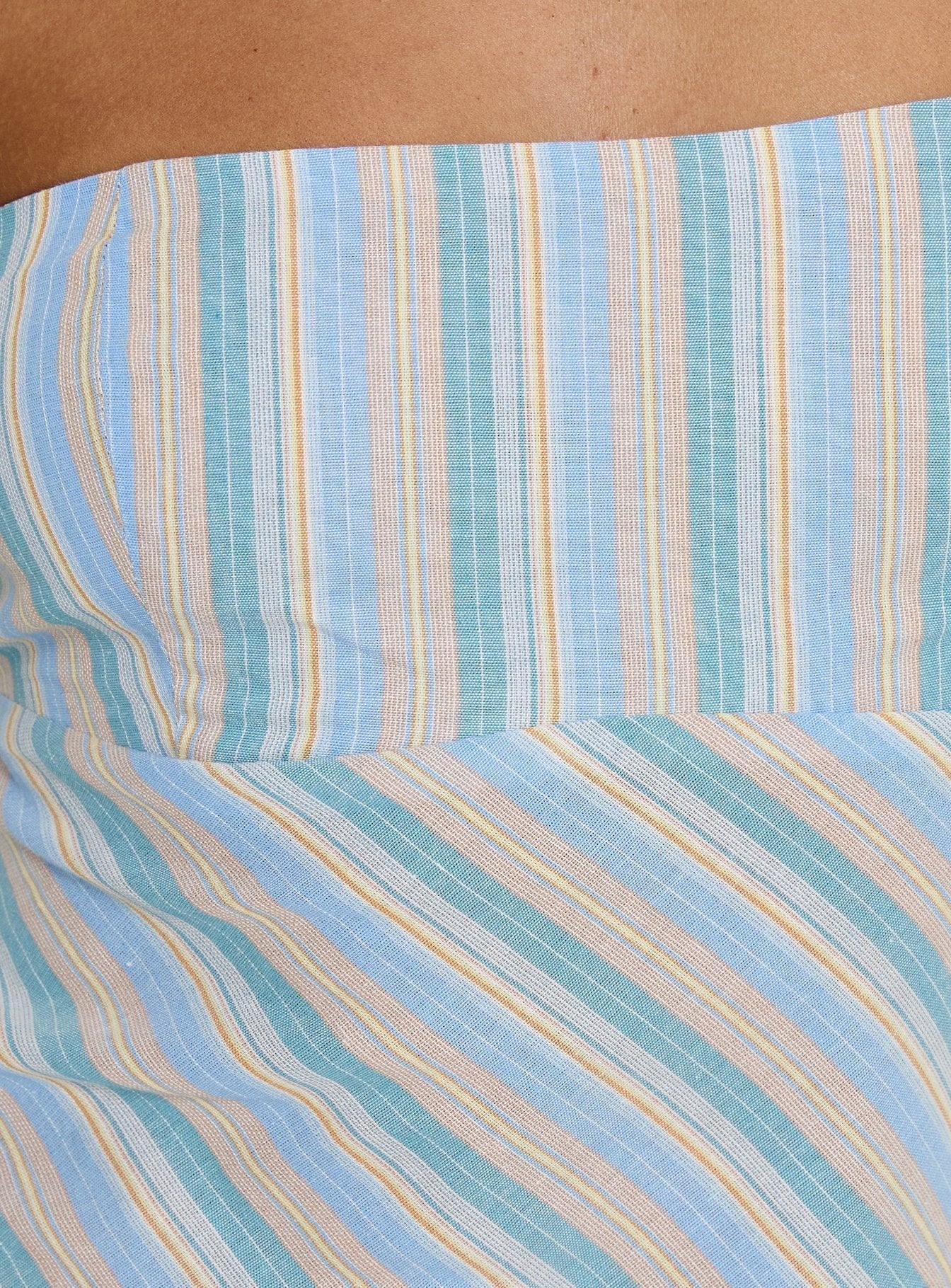 Elery Strapless Top Blue Stripe