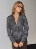 New Favourite Top Grey Stripe