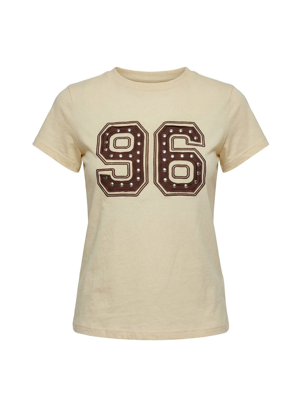 96 Charm Studded Graphic Baby Tee Yellow