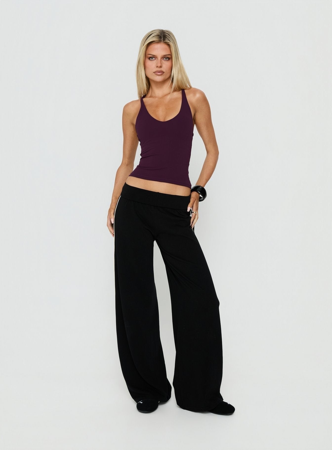 Pace Active Cross Back Tank Top Plum