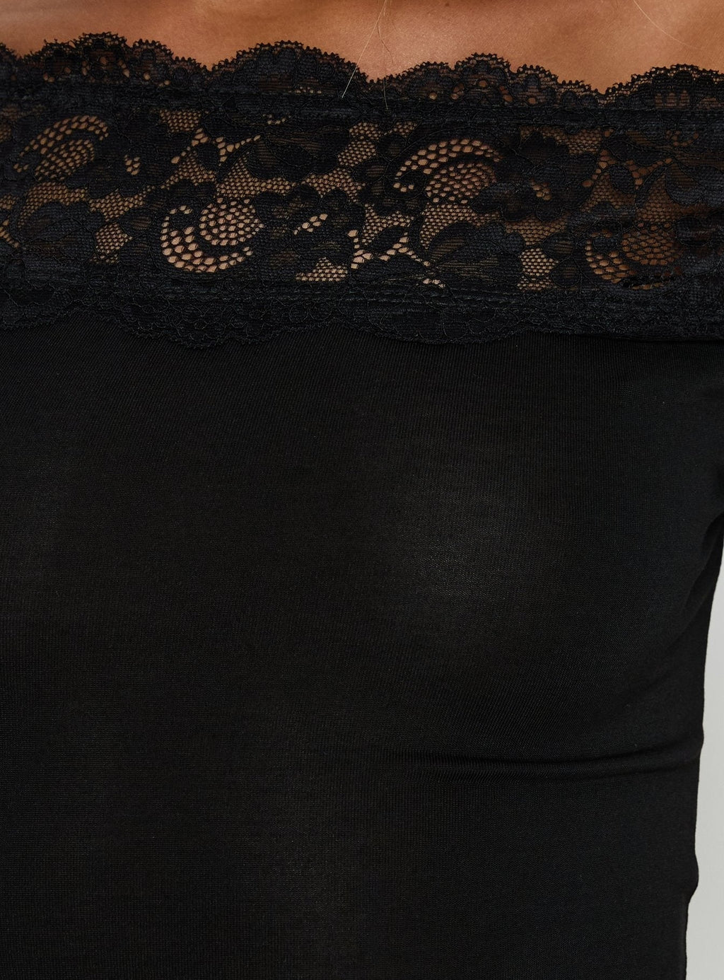 Breiann Lace Off Shoulder Short Sleeve Top Black