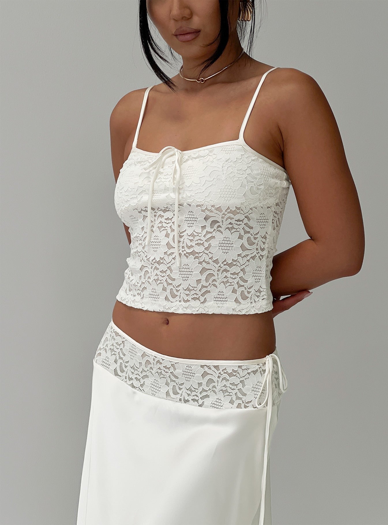 Evlin Lace Cami Top Cream