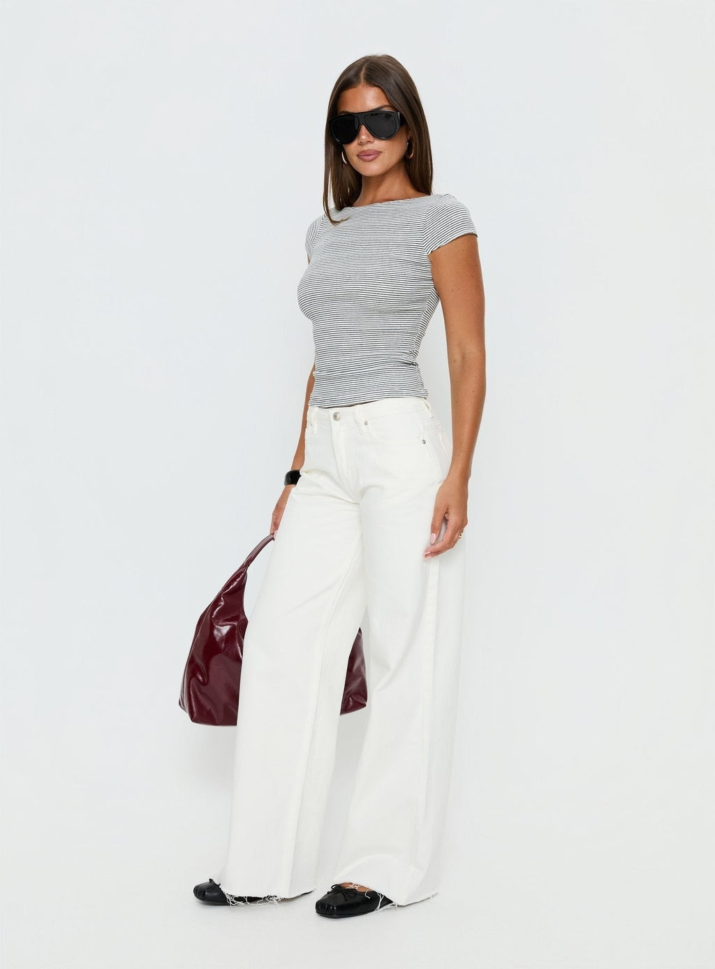 Darla Low Rise Straight Leg Jean White