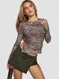 Uzo Long Sleeve Top Zebra