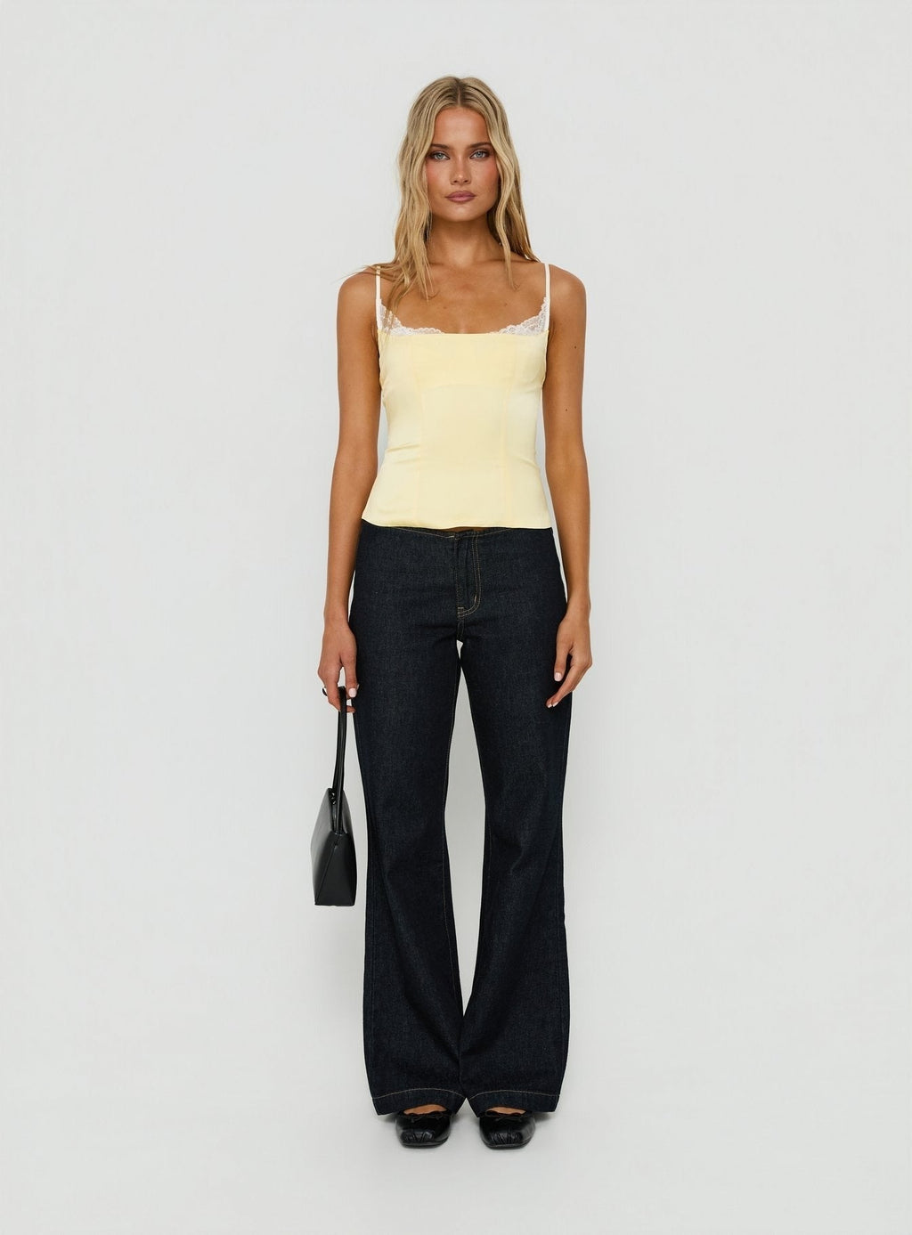 Renaissance Satin Corset Top Lemon