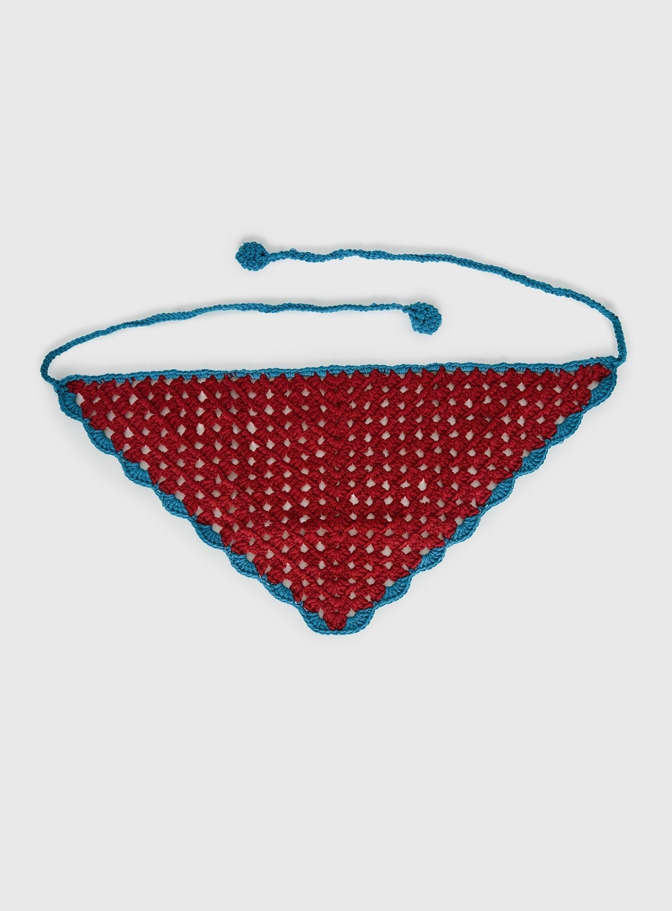 Zeea Knit Hair Scarf Red / Blue