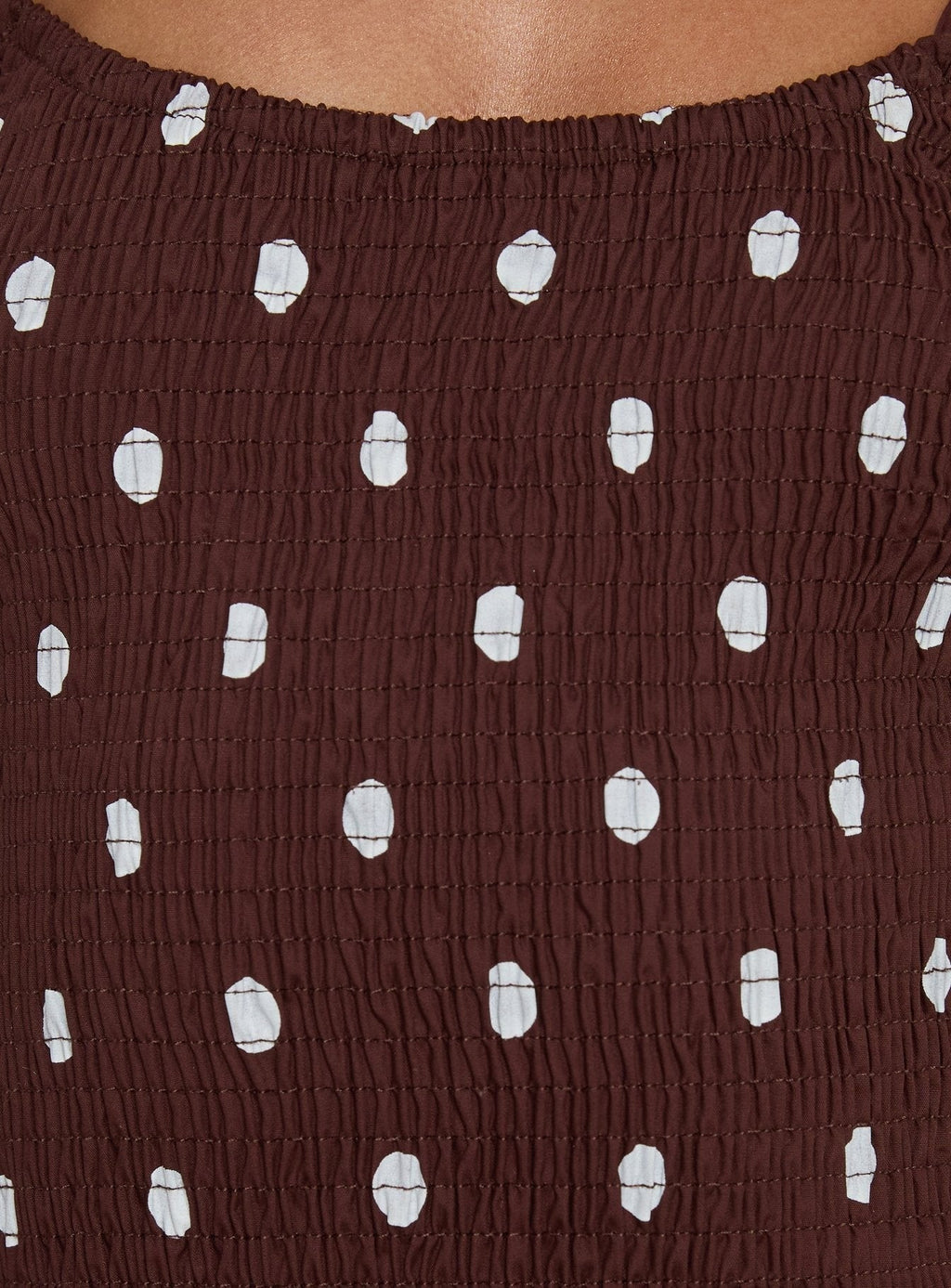 Ryna Scoop Maxi Dress Brown Polka Dot