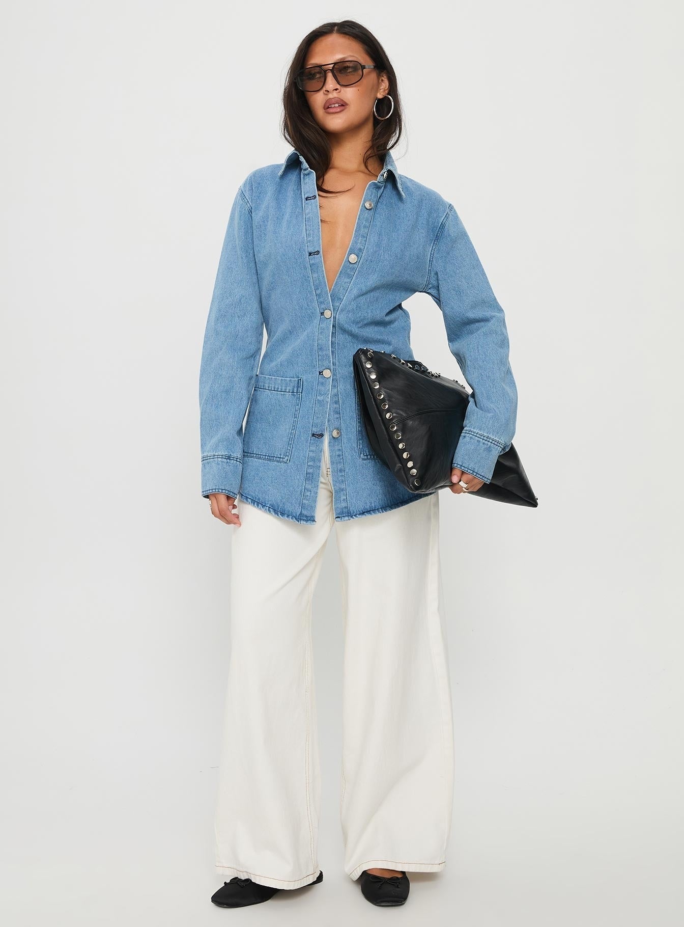 Walk Me Home Longline Jacket Blue Denim