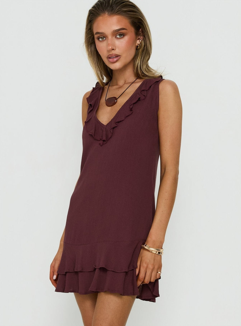 Swade Mini Dress Crinkle Plum