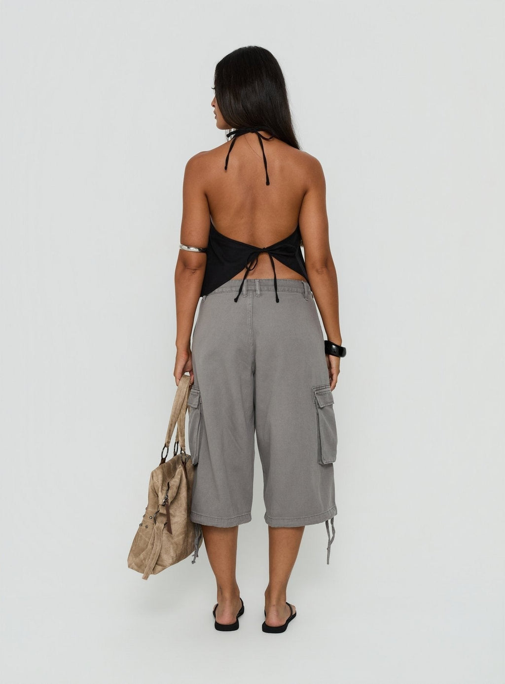 Hudsen Longline Cargo Shorts Charcoal