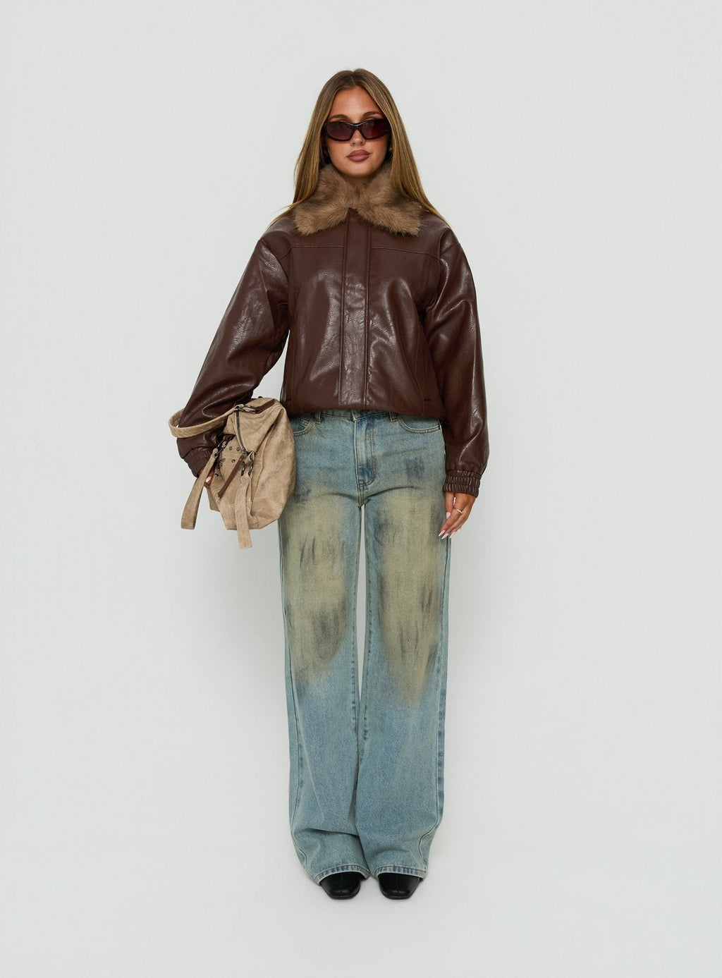 Humankind Faux Fur Jacket Brown