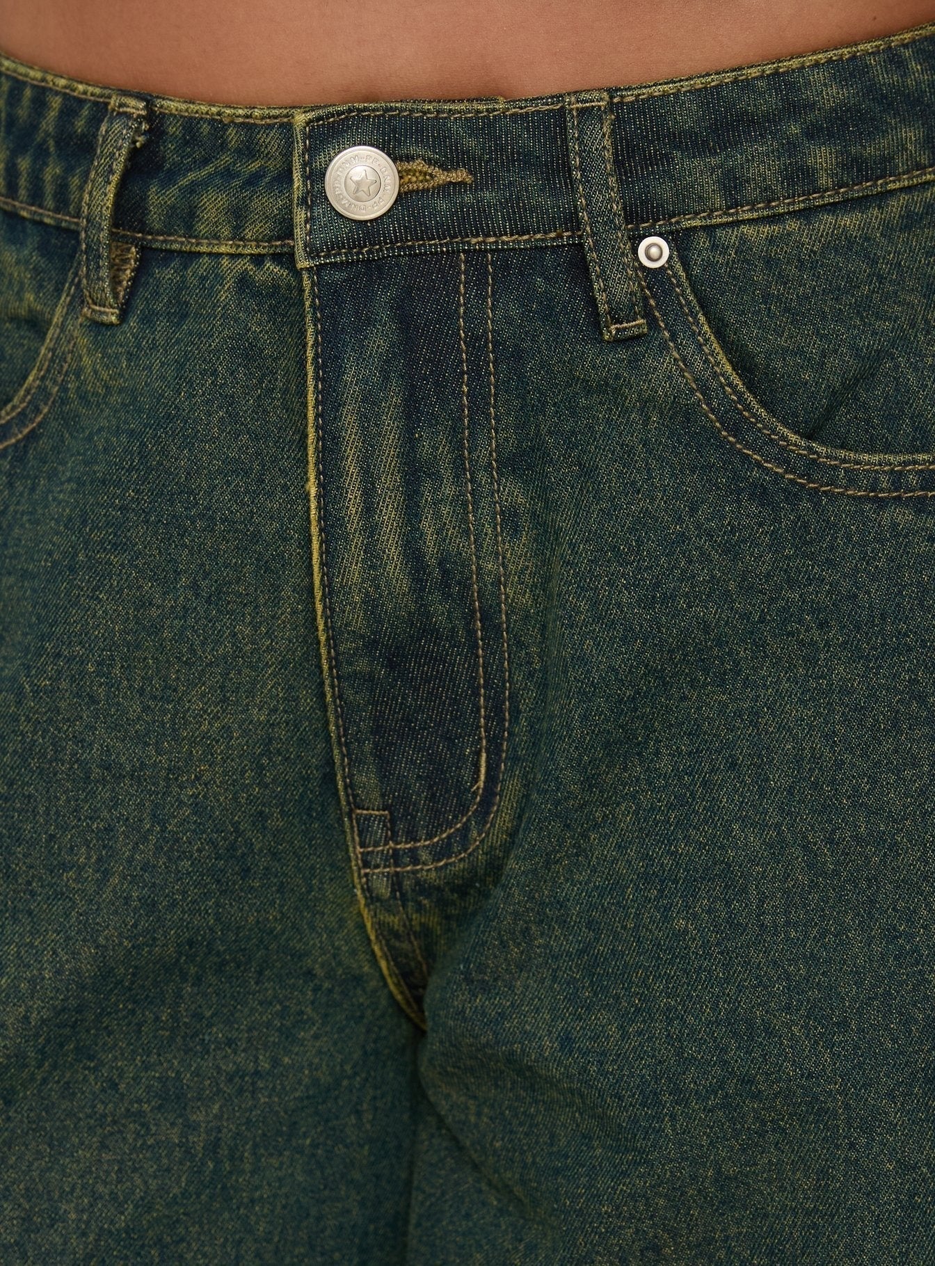 Naylor Mid Rise Wide Leg Jeans Grunge Wash
