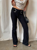 Twinflame Low Rise Hardware Pants Black