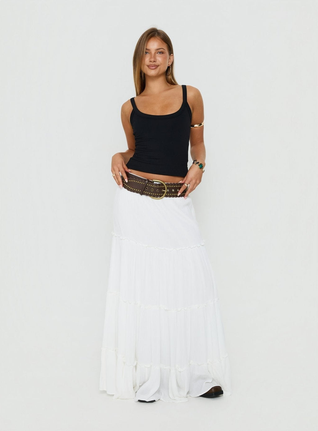 Miriah Maxi Skirt White Petite