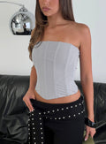 Oscuro Longline Mesh Corset Top Slate