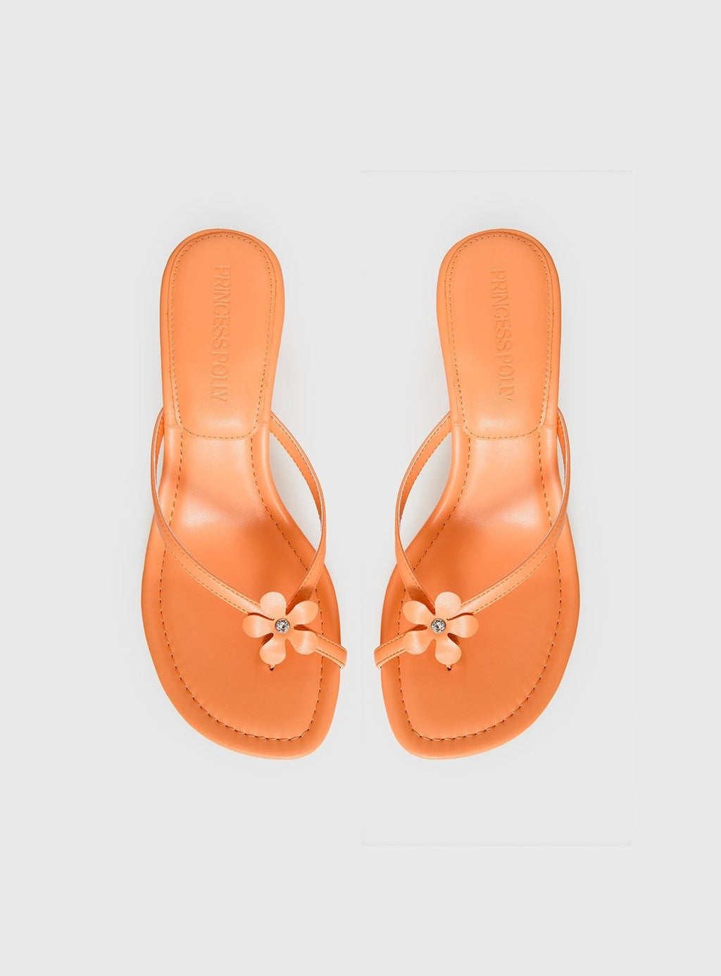 Electrified Floral Thong Heels Orange Sorbet