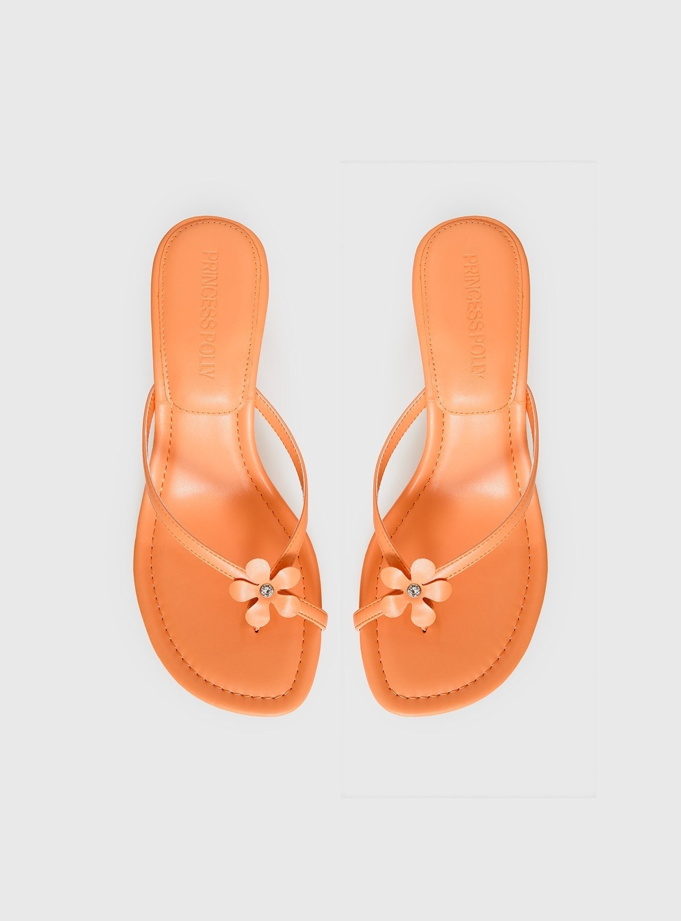 Electrified Floral Thong Heels Orange Sorbet