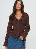 Elowenn Long Sleeve Top Chocolate Stripe