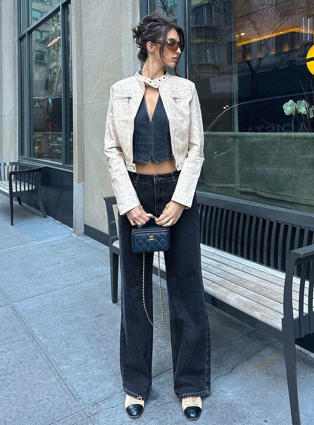 Top Model Low Rise Straight Leg Jeans Charcoal