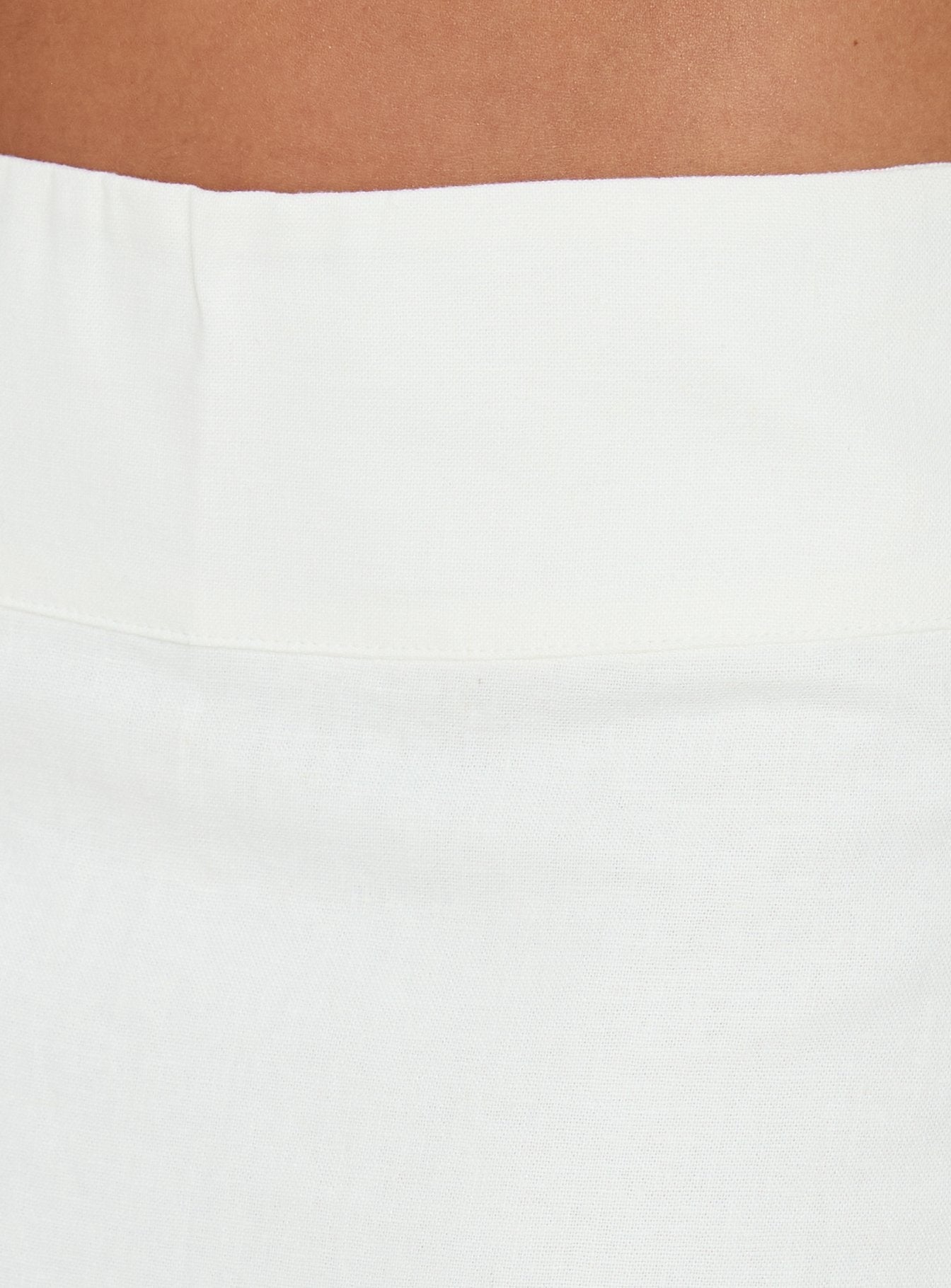 Such Delight Linen Midi Skirt White