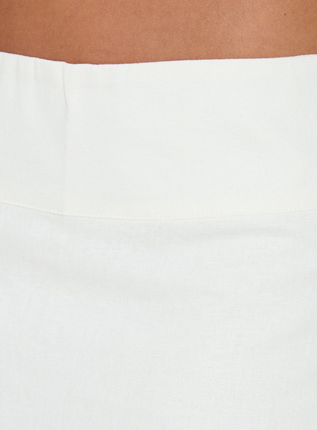 Such Delight Linen Midi Skirt White