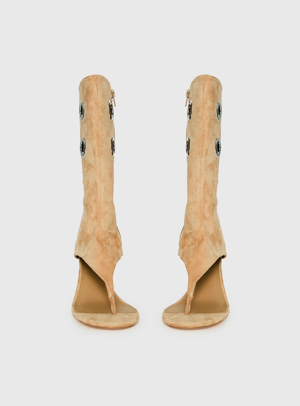 Situationship Eyelet Open Toe Heels Tan