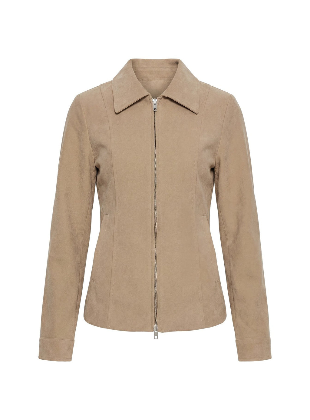 Ryzen Faux Suede Fitted Jacket Stone