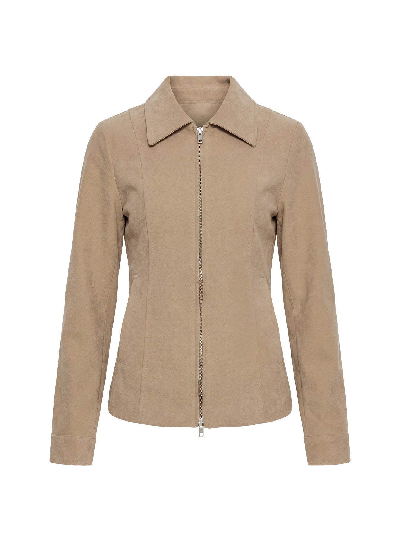 Ryzen Faux Suede Fitted Jacket Stone