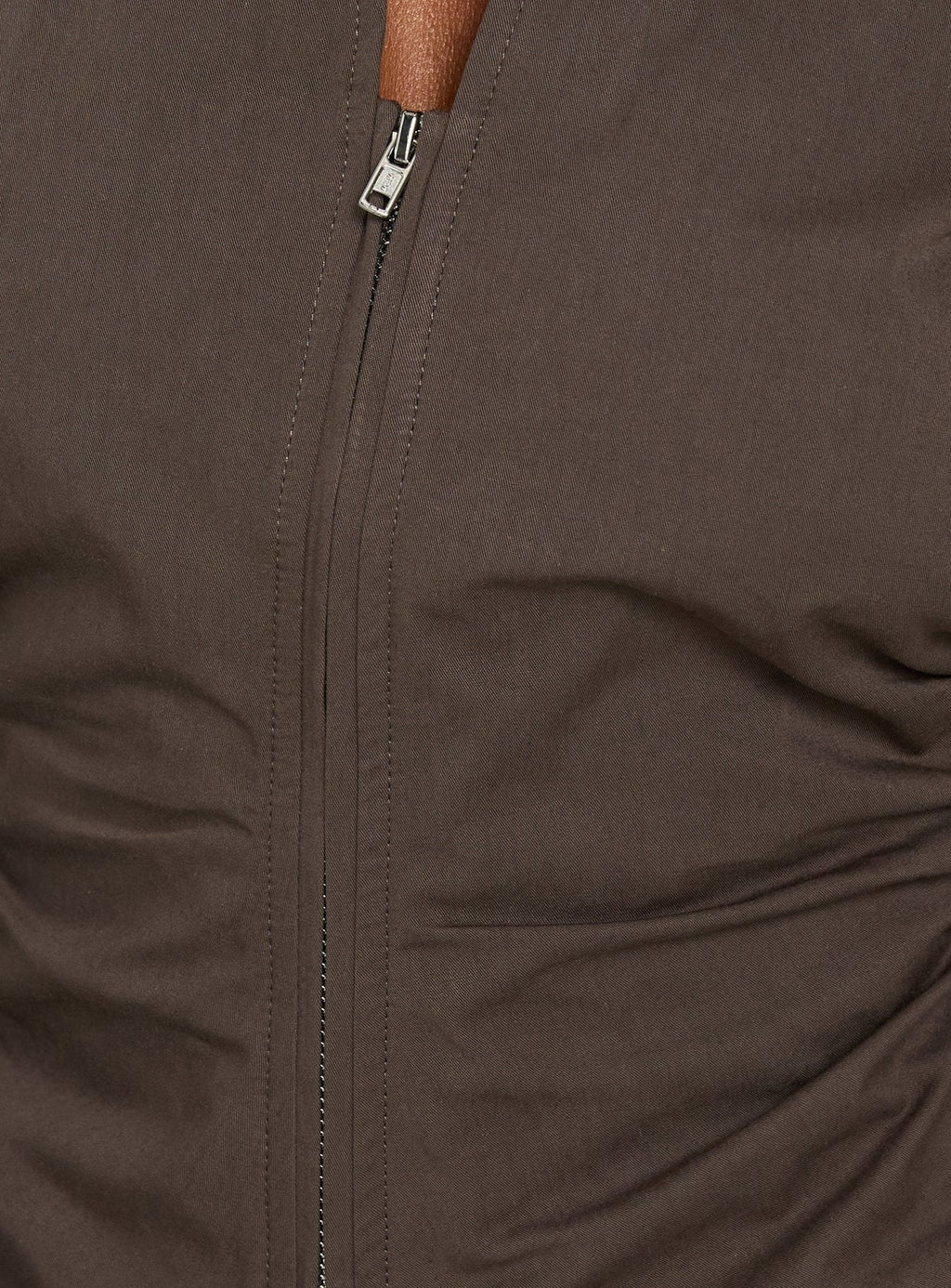 Delvira Cinched Long Sleeve Top Charcoal