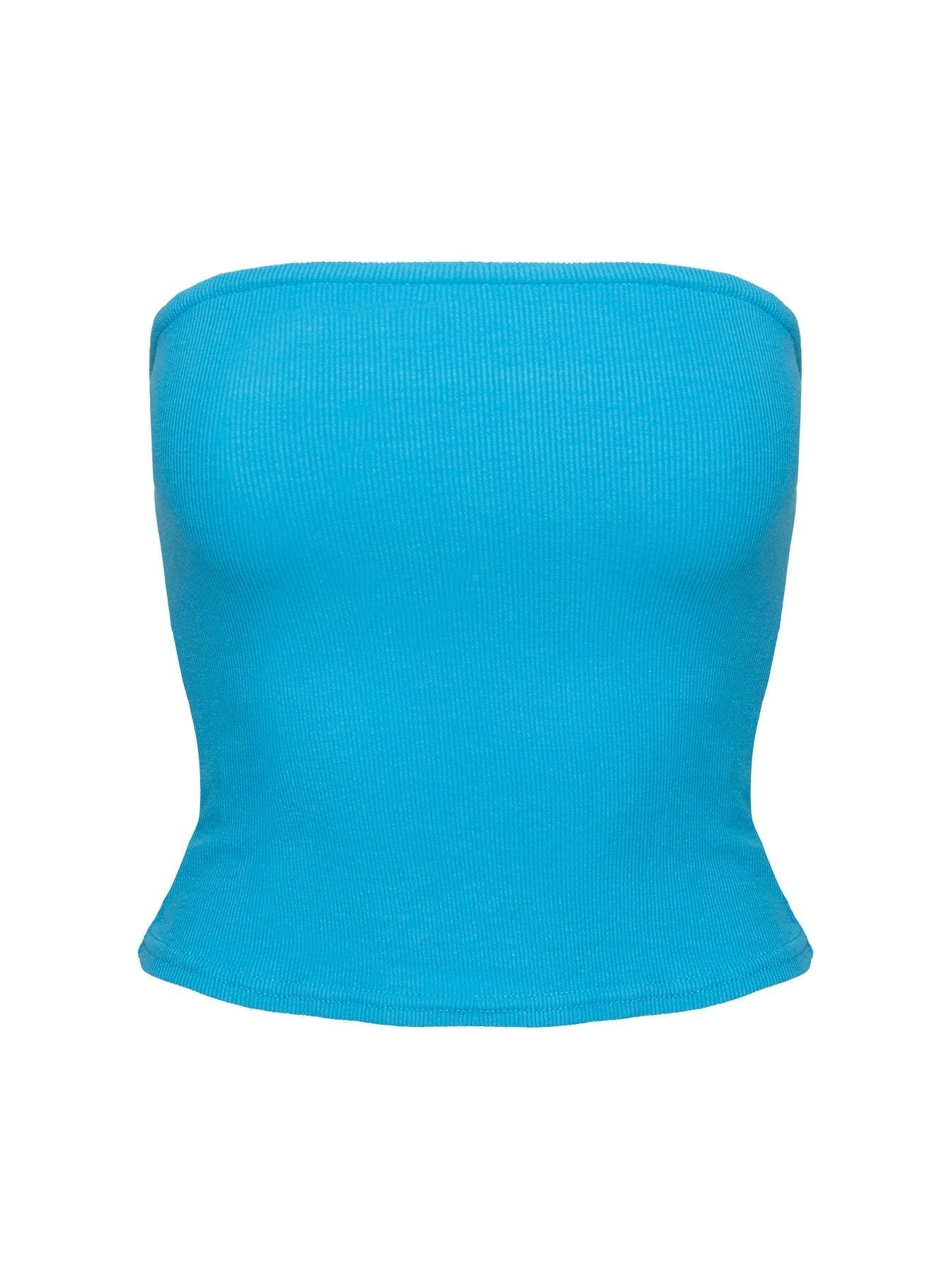 Baseline Strapless Rib Top Blue