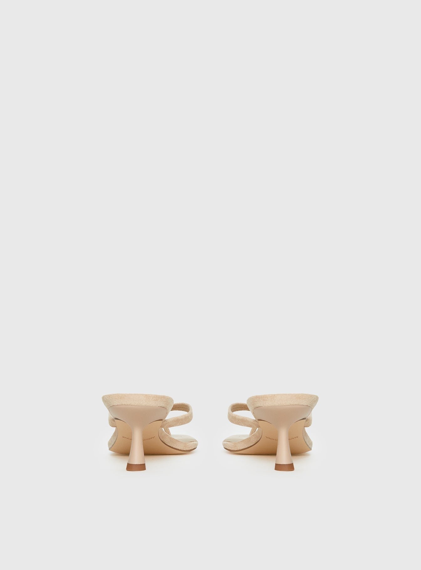 So Exclusive Faux Suede Thong Heels Tan