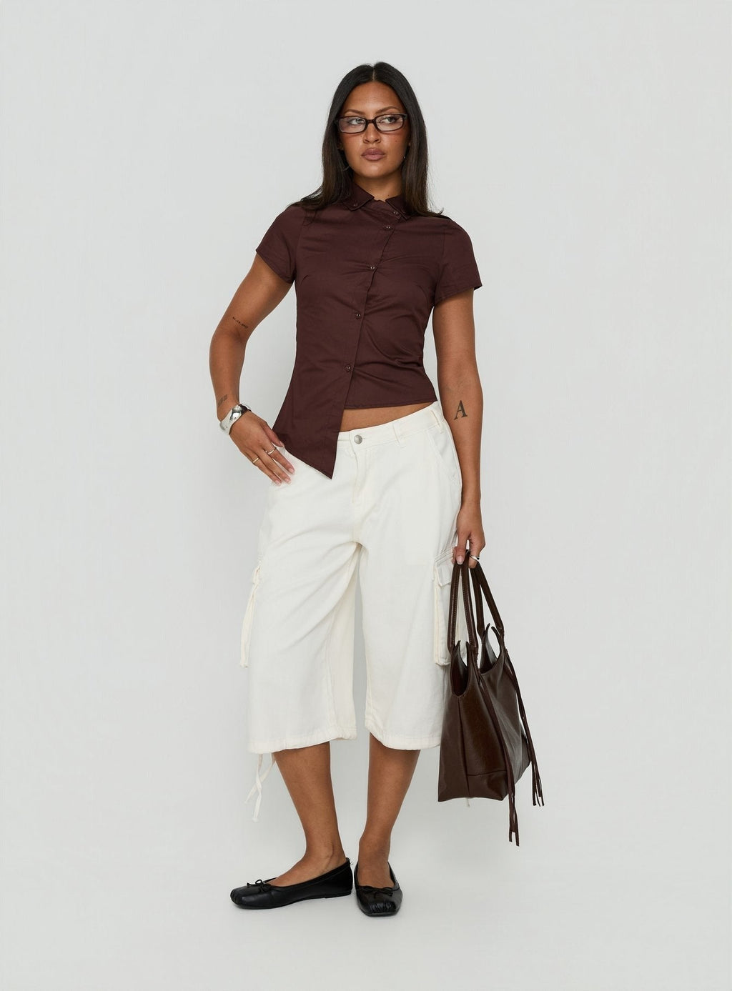Hudsen Longline Cargo Shorts Cream