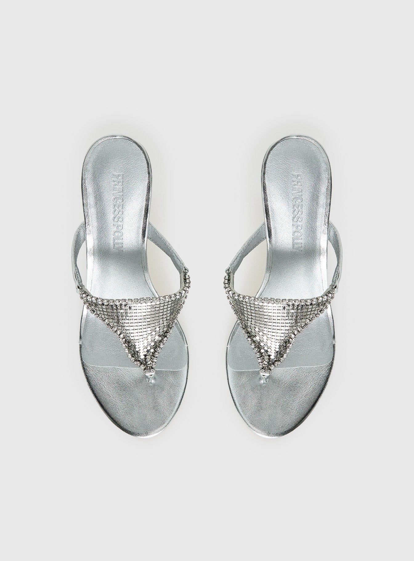 Miss You More Glitter Mesh Heels Silver