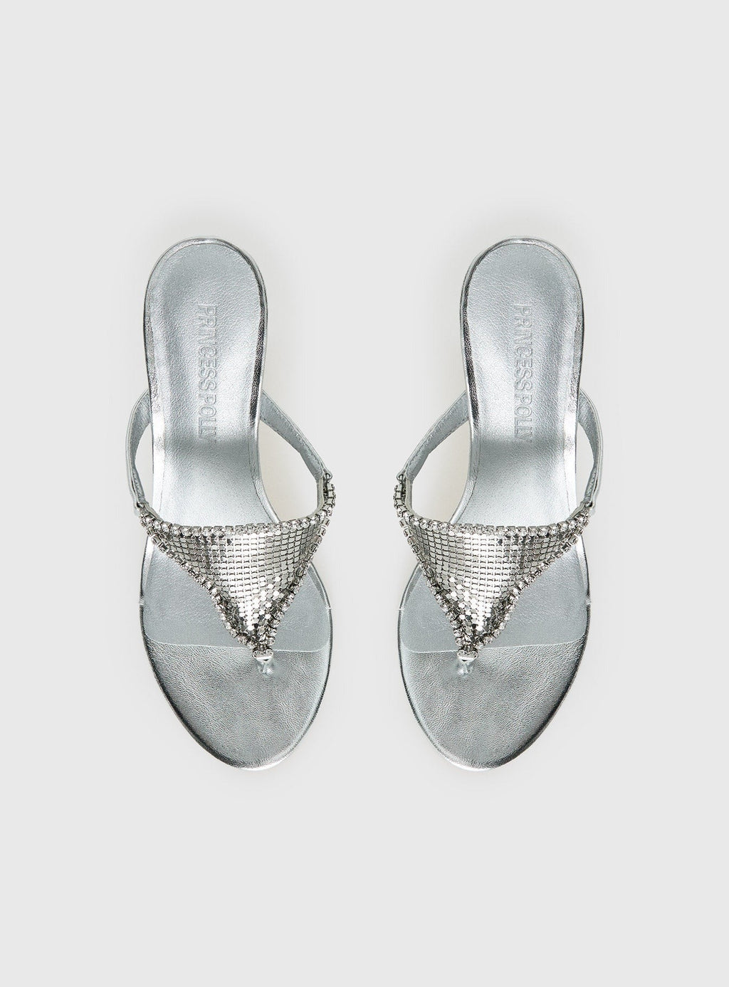 Miss You More Glitter Mesh Heels Silver