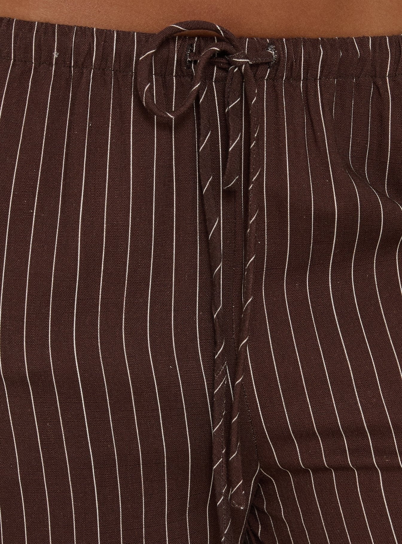 Amibella Mid Rise Wide Leg Pants Brown / Cream Stripe