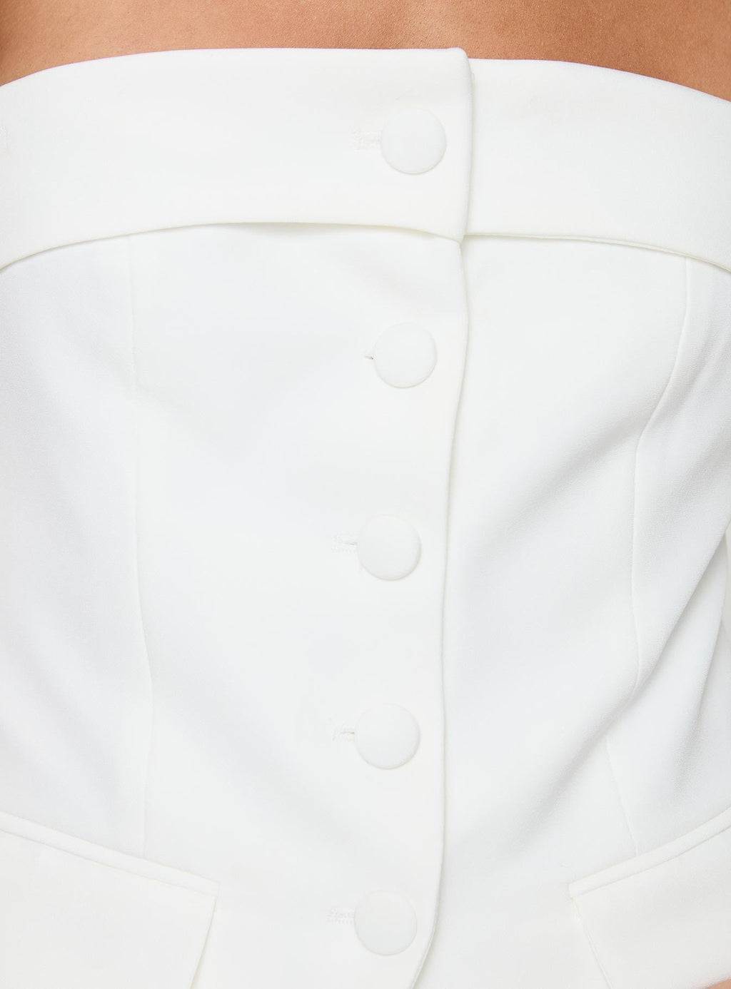 Change It Up Strapless Top White