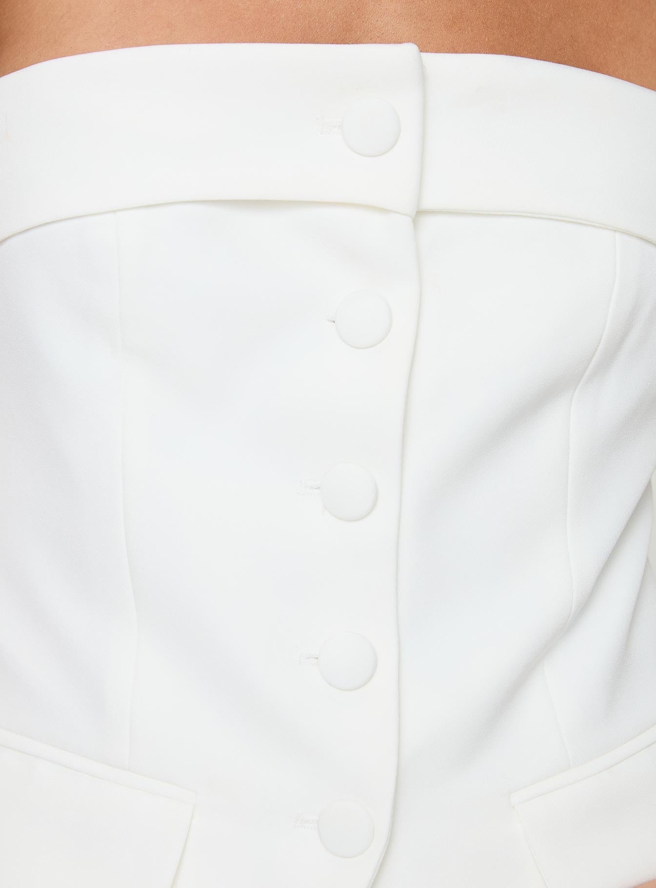 Change It Up Strapless Top White
