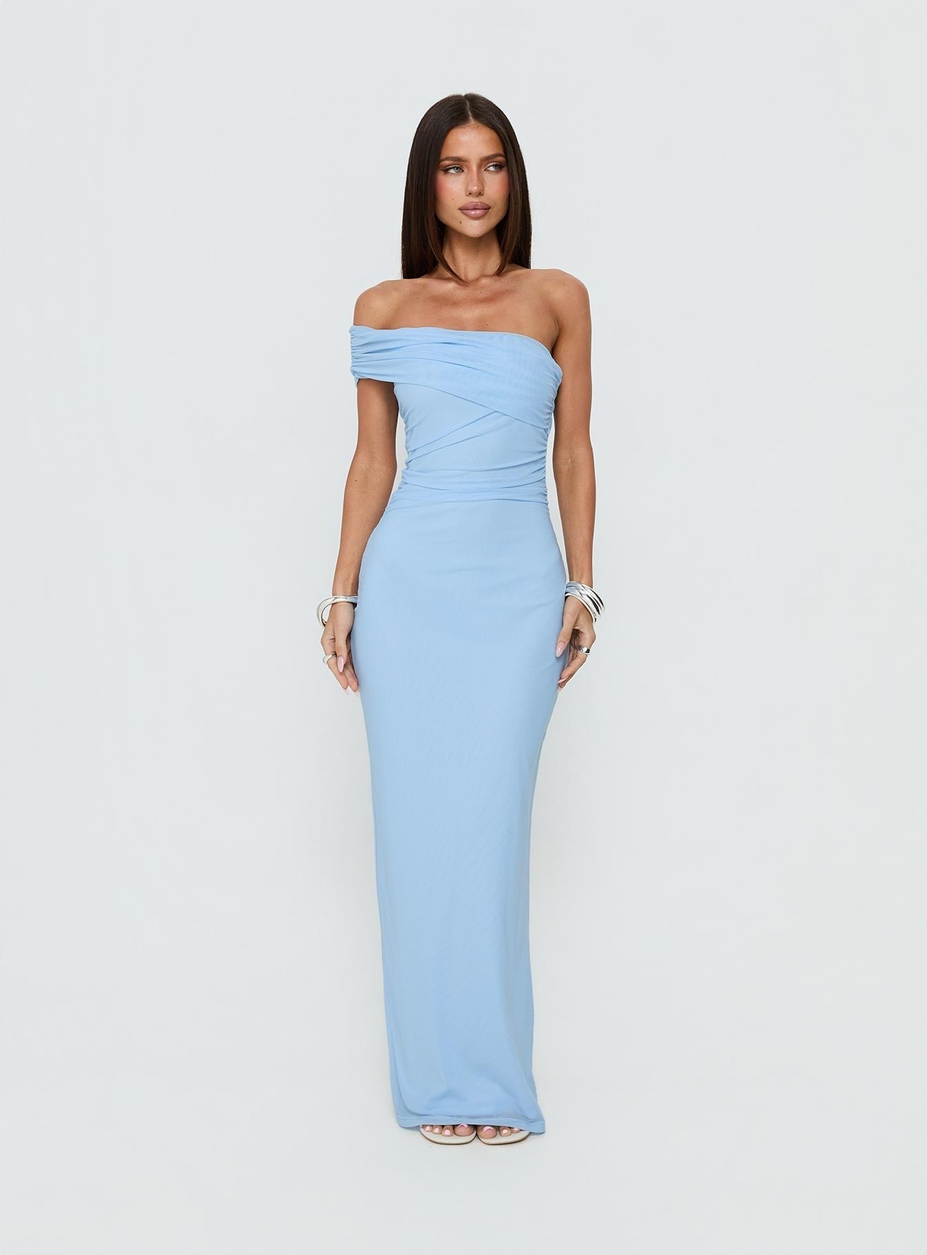 Spritzia One Shoulder Maxi Dress Blue