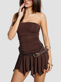 Minxie Strapless Playsuit Brown