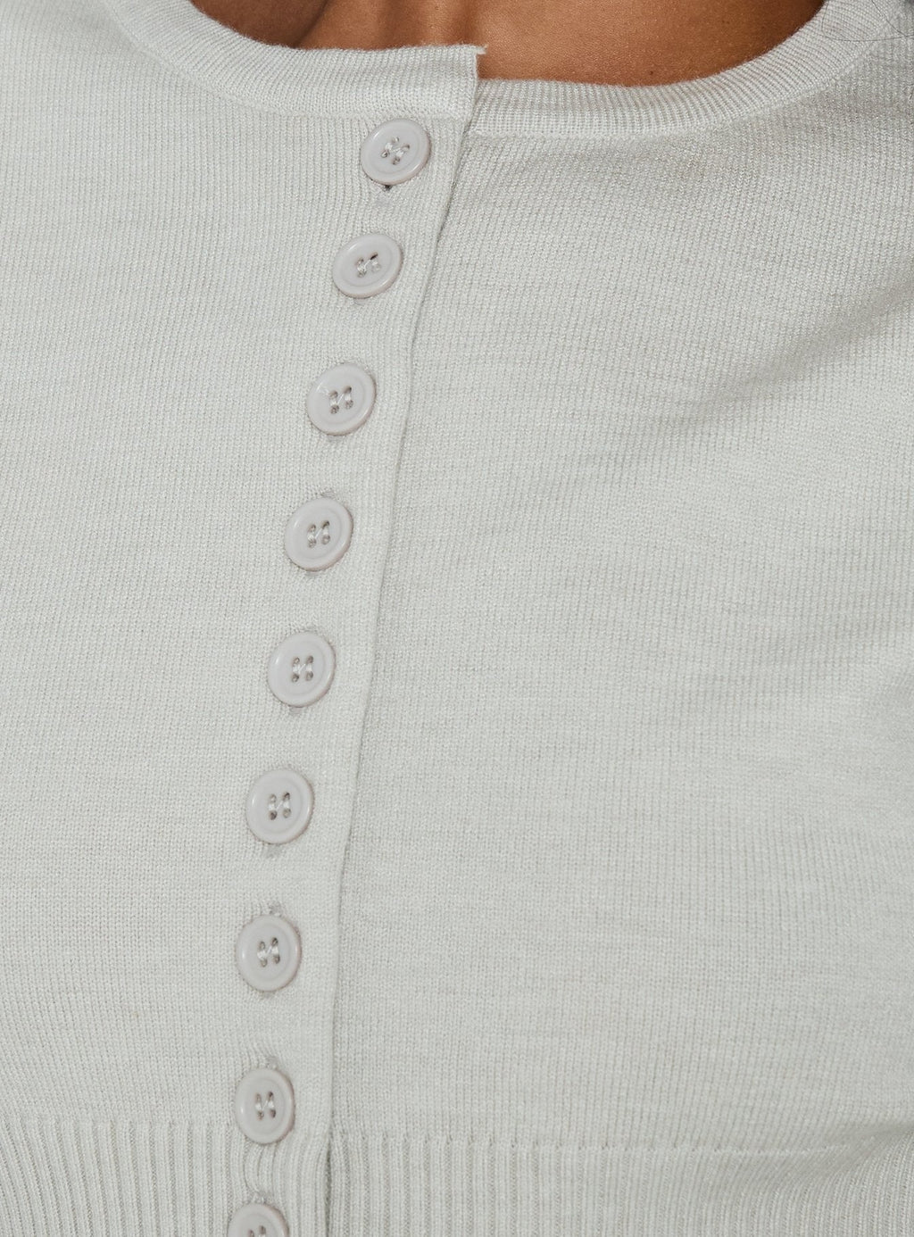 Emerina Cinched Button Down Cardigan Grey