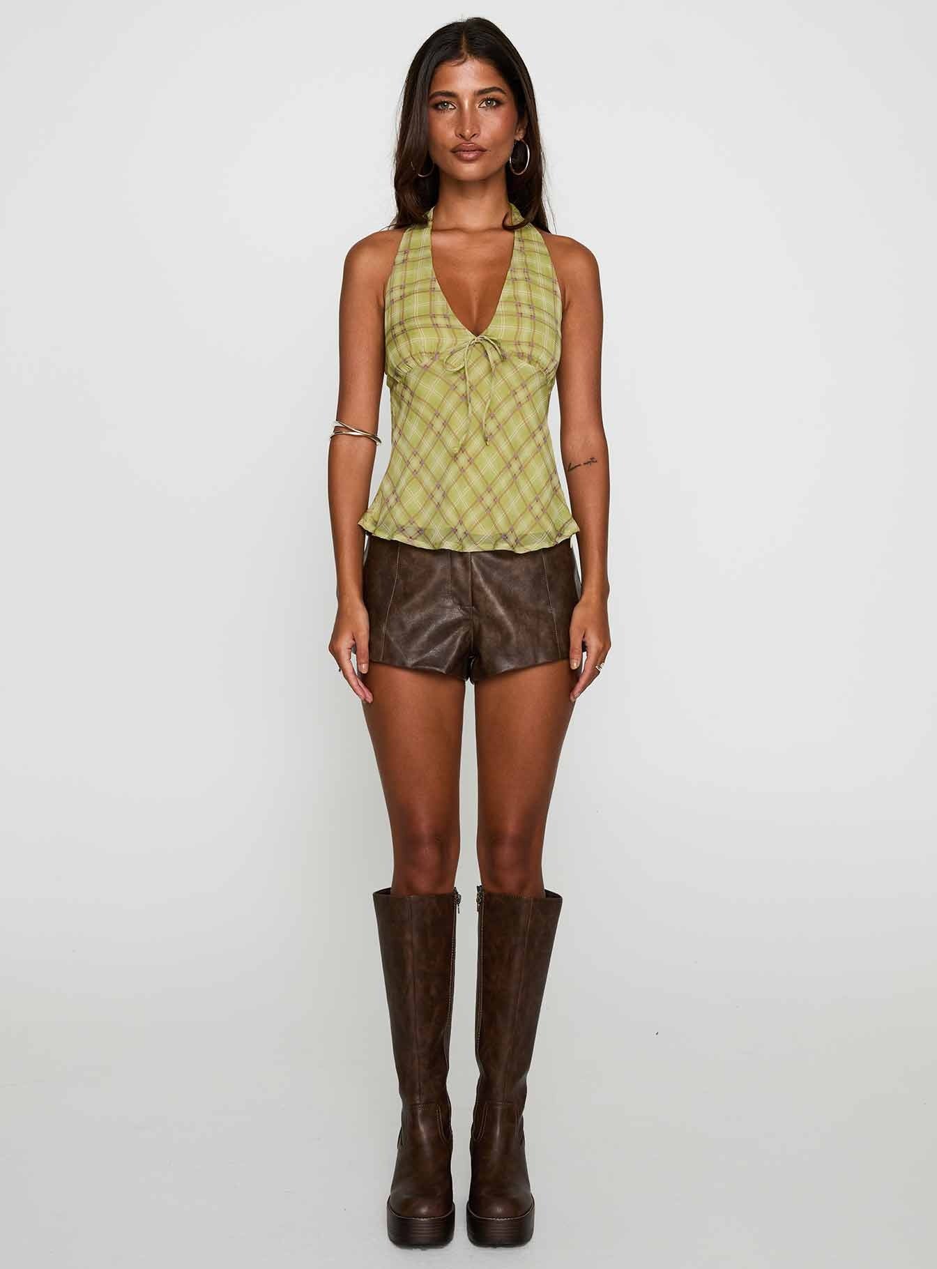 Amalthea Top Green Check