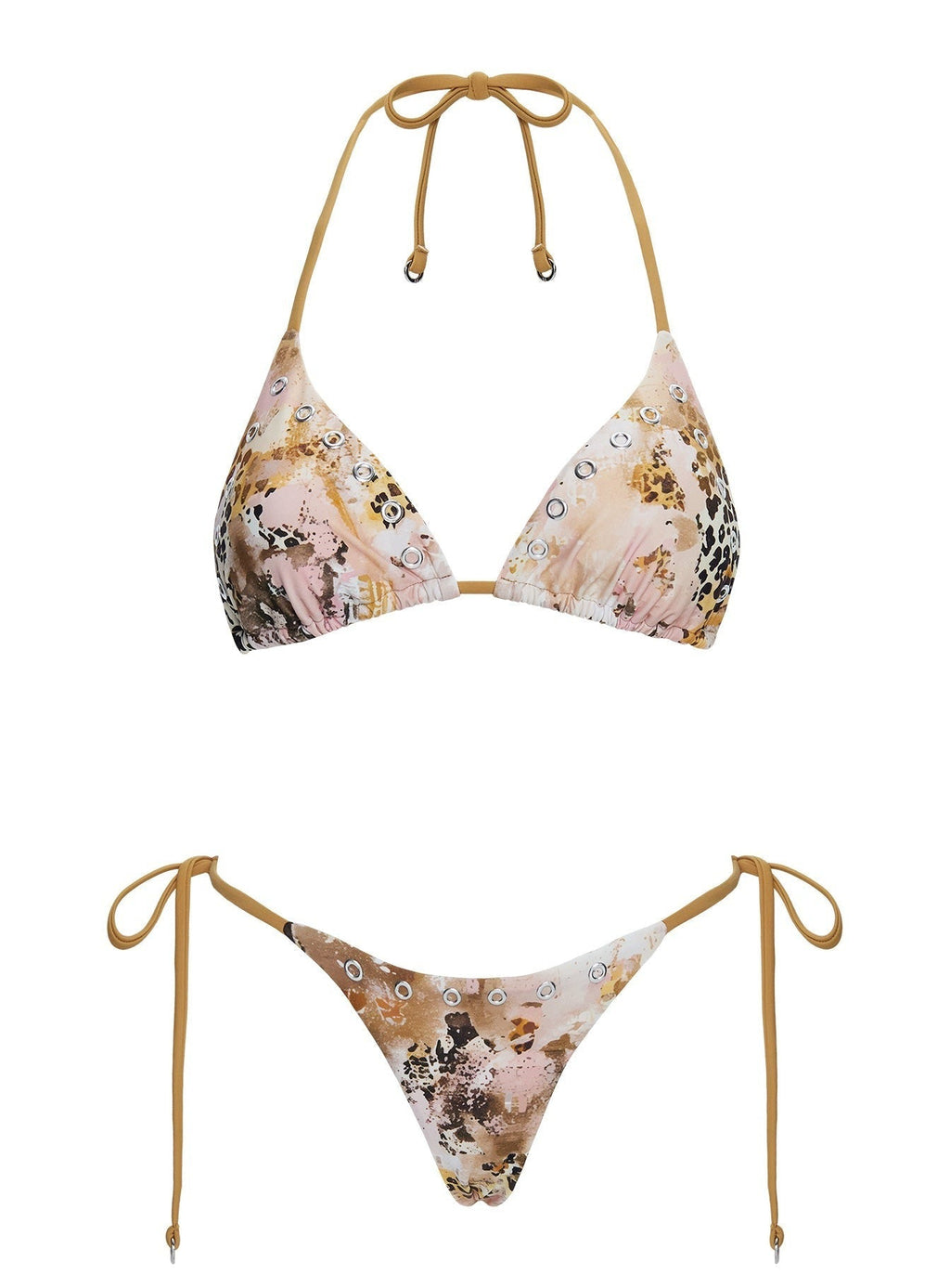 Noxie Triangle Bikini Top Leopard Multi